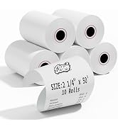 2 1/4'' x 50' Thermal Paper Rolls, 10 Rolls Thermal Receipt Paper, POS Cash Register Paper Receip...