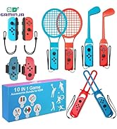 10 in 1 Accessories Kit for Nintendo Switch Sports,Family Accessories Bundle Compatible with Swit...