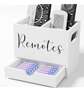 First-zgel Remote Control Holder, TV Remote Holder with Drawer, Wood Remote Control Organizer for...