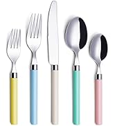 ANNOVA Silverware Set 20 Pieces Stainless Steel Cutlery Color Handle Flatware - 4 x Dinner Knife;...