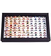 ZLY Jewelry Rings Display Tray Velvet 100 Slot Case Box Jewelry Storage Box