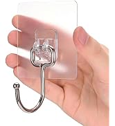 HOOOOXEZ Large Adhesive Hooks for Hanging Heavy Duty 33lbs, Transparent Waterproof Oil-Proof and ...