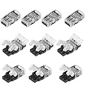 SUPERNIGHT 2 Pin LED Connector 10 Pcs for Non-Waterproof 10mm 5050 5630 Single Color LED Strip Li...