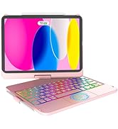 Touchpad Keyboard Case for iPad 10th Gen 10.9" 2022, Multi-Touch & Backlit Keys, 360° Rotatable &...