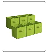 Sorbus Foldable Storage Cubes - 6 Fabric Baskets for Organizing Pantry, Closet, Shelf, Nursery, P...