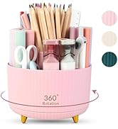SKYDUE 360 Degree Rotating Desk Organizer, Dual-Purpose Pencil Pen Holder for Desk, Cute Rotating...