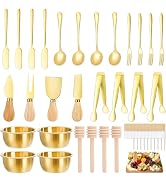 Suwimut 48 Pieces Charcuterie Board Accessories Cheese Butter Spreader Knife Set, Stainless Steel...