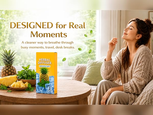 DESIGNED for Real Moments A cleaner way to breathe through busy moments, travel, desk breaks.