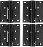 4 Pack Black Door Hinges, Ailengy 4 Inch Automatic Closing Spring Loaded Hinges Adjustable Tensio...