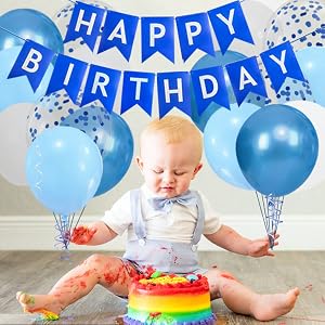 blue birthday decorations