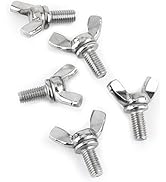 304 Stainless Steel M5 Butterfly Wing Screws Set 5 Pcs Machine Screw Assortment Kit with Wingbolt...