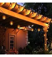 Solar Flame String Lights - 48ft 15 LED Lights Outdoor Solar String Lights for Garden Patio Hallo...