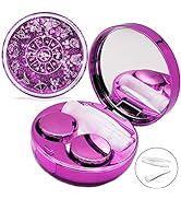 Contact Lens Case, Bling Stars Colored Portable Cute Eye Contact Lense Remover Tool with Mirror f...