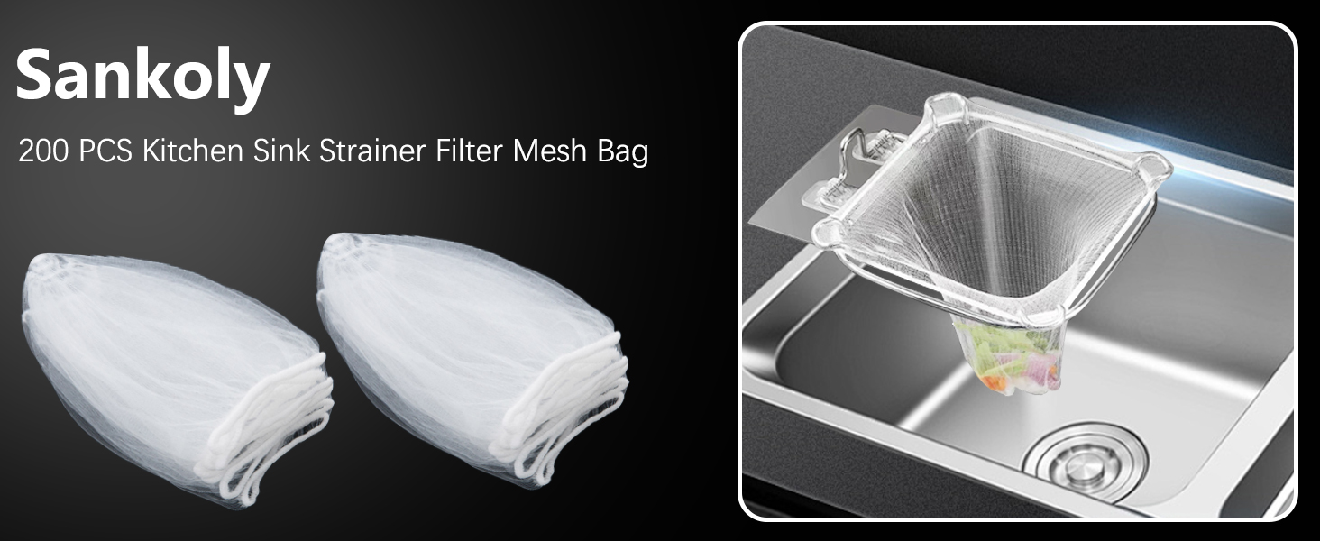 200 PCS Kitchen Sink Strainer Mesh Bag