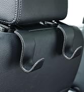 Amooca Car Seat Headrest Hook Universal Vehicle Storage Hanger Leather with Metal