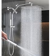 Veken All Metal 12" Large Shower Head with Handheld, Full Body Coverage,Luxurious Square Double L...