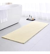 Ruggnovea Waffle Bath Mat Non Slip Washable 72x24, Super Absorbent Quick Dry Boho Bathroom Rugs w...