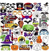 Halloween Photo Booth Props - Big, Pack of 56 | Halloween Photo Props, Halloween Party Decoration...