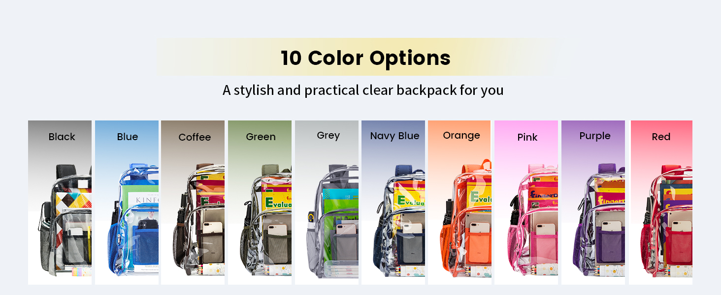 clear book bag