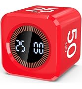Digital Pomodoro Timer Cube 5/10/25/50min Preset, Silent & Sound Alarm | Visual Productivity Flip...