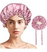FADACHY Silk Bonnet for Sleeping Women - 22 MOMME, 100% Mulberry Silk Bonnet Sleep Cap with Tie B...