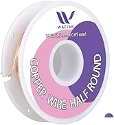 Wacjck 16 Gauge Half Round Copper Wire, 99.9% Pure Copper, Half Round Soft Copper Wire for Jewelr...