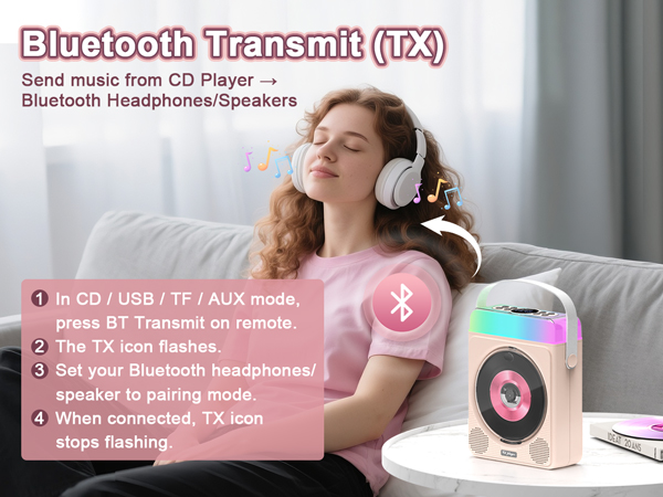 portable cd player with bluetooth