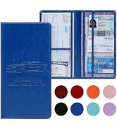 Peisicne Car Registration and Insurance Card Holder for Women Men, Dark Blue Glove Box Paperwork ...