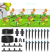 Quick-Connect Automatic Drip Irrigation System Kit – 36FT Garden Watering Kit with Adjustable Noz...