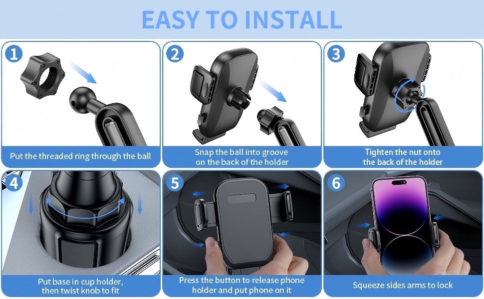 cupholder phone holder for car