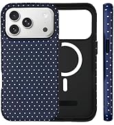 SenRiCase for iPhone 17 Pro Max Case Cute Polka Dot Phone Case Compatible with MagSafe, Dual-Laye...