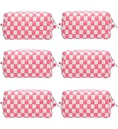 PAZIMIIK Checkered Makeup Bag for Purse Portable Zipper Make Up Pouch Small Cosmetic Case for Tra...