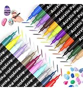 Acrylic Paint Pens for Rock Painting,Set of 24 Extra Fine Point Non-toxic Acrylic Paint Pen Paint...