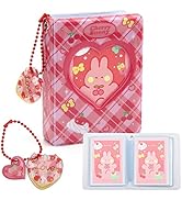 Mini Kpop Photocard Holder Book, Windspeed 3 Inch Love Heart Hollow Photocard ID Holder Twice Pho...