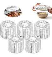 50 Pcs Reusable Aluminum Foil Food Covers, 2026 New Elastic Food Covers, Portable Food Storage Co...