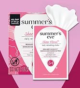 Summer's Eve Sheer Floral Daily Refreshing Feminine Wipes, Removes Odor, pH balanced, 16 count, 1...