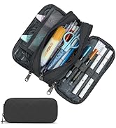 Della Gao Large Pencil Case, Large Capacity Pencil Pouch with 3 Compartments, Office Pencil Bag w...