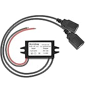 Acridine DC 12V 24V to 5V 3A Dual USB Female DC Converter Buck Charging Module Step-Down Power Ad...