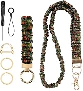 Nlicrst Scrunchie Lanyard with Wristlet Keychain Set for ID Badges & Keys | Bookshelf Style Stret...