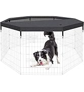 Dog Pet Playpen 8 Panel 24 Inch Top Cover for Small Medium Pets Indoor Outdoor (Only Cover,Plaype...