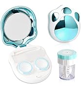 Contact Lens Travel Kit with Cleaner Washer, Portable Contact Box with Mirror Tweezers Remover To...