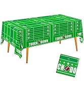 Gatherfun Football Theme Party Disposable Tablecloth Plastic Touchdown Table Cover for Birthday P...