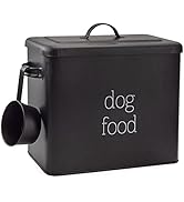 AuldHome Retro Dog Food Canister (Black); Modern Farmhouse Style Storage Bin for Pet Food