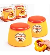 Crunchy Squishy Stress Ball ,Non-Rebound Sensory Crunchy Pudding Squishy | Caramel Pudding Squish...