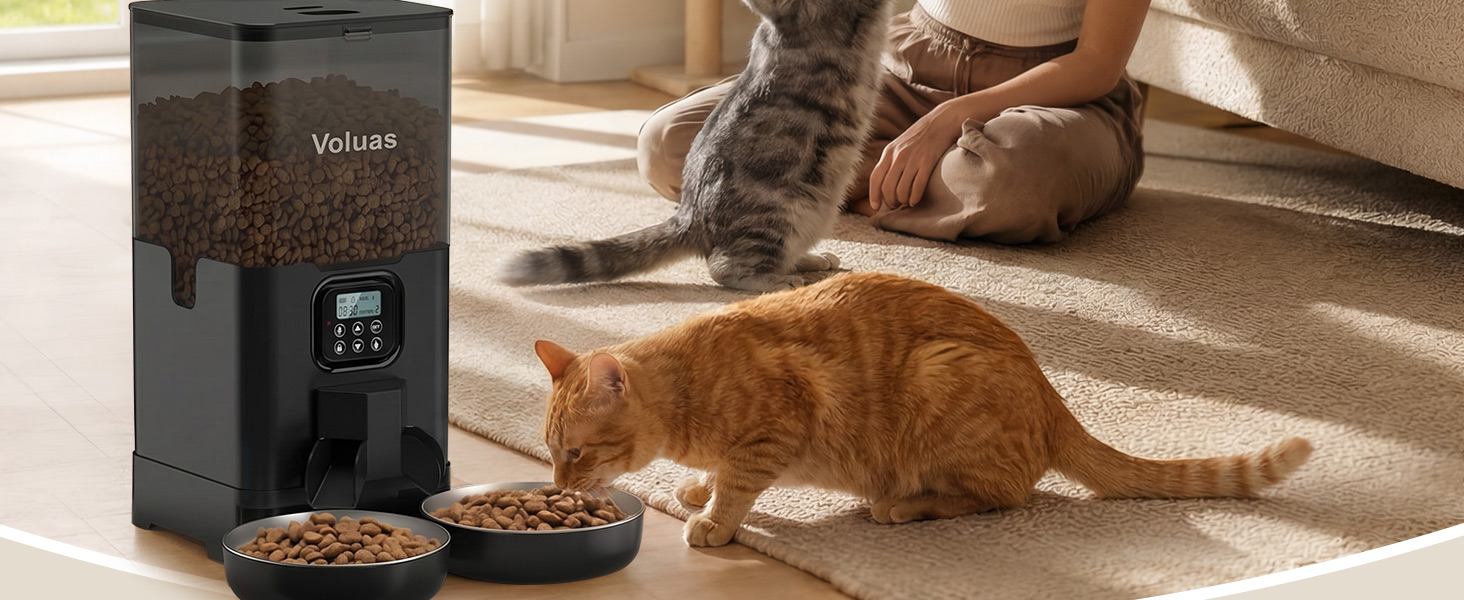Voluas Automatic Cat Feeder for Two Cats
