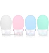 4 Pack 1 oz Silicone Travel Bottles, Leakproof Travel Size Toiletry Containers, TSA Approved Mini...