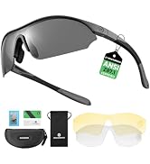 ROCKBROS Polarized Cycling Sunglasses with 3 Interchangeable Lenses | Polarized Sports Glasses wi...