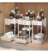 Sevenblue 3 Pack Under Sink Organizers, 2-Tier Multi-Use Kitchen and Bathroom Organizers and Stor...