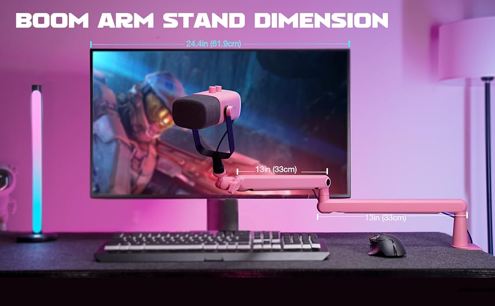 low profile microphone boom arm for gaming recording