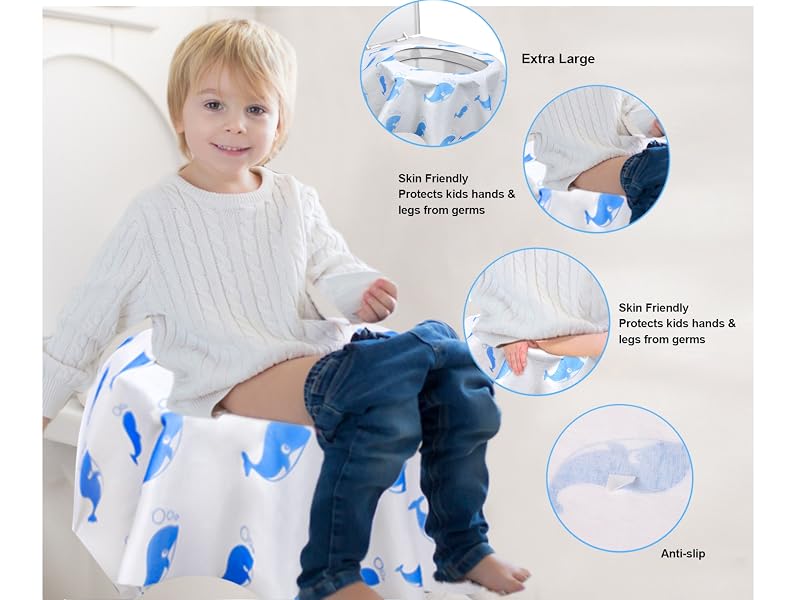 20 Extra Large Disposable Toilet Seat Covers - Blue